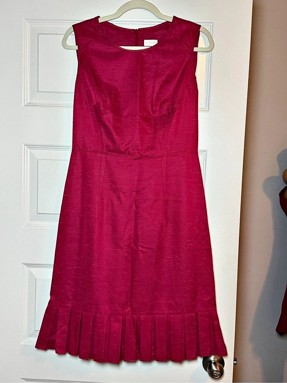 Valentino Vintage Pleated Hem Dress in Pink Like New